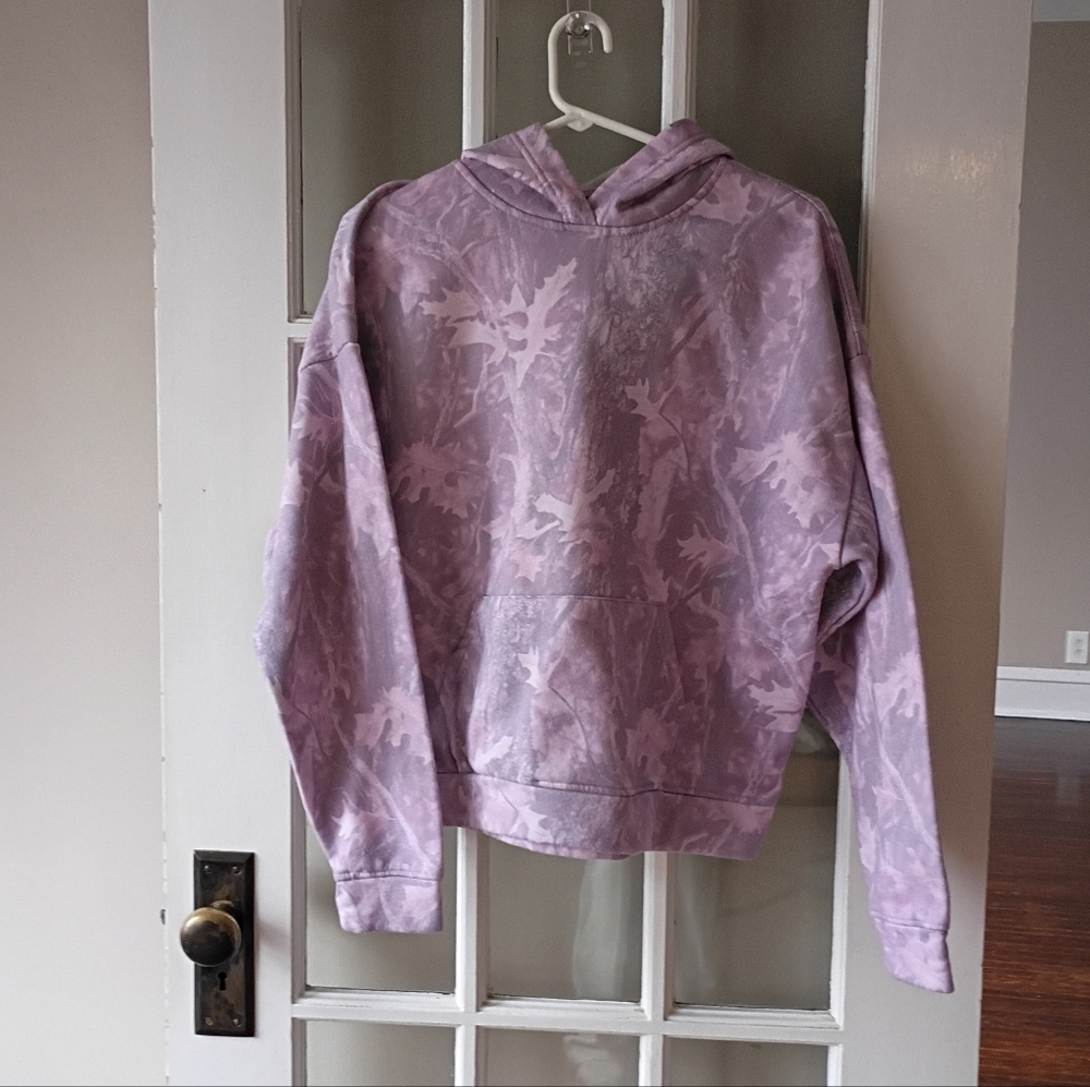 Better Together Lavender Camo Print hooded oversized sweatshirt Small